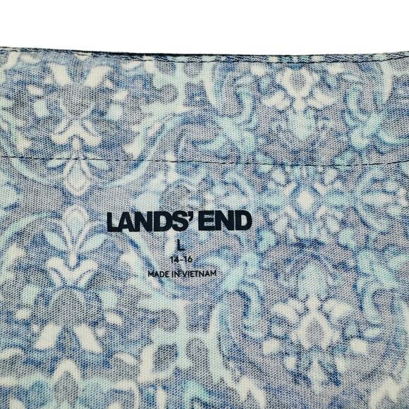 Lands' End Sleeveless Comfy Lightweight Cotton V-Neck Dress Women's Size L 14-16 - Picture 5 of 7